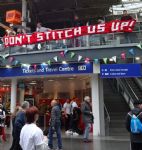 Tories Not Welcome flash mob at Piccadilly Station